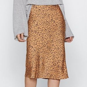 Spotted Midi Skirt - Mocha - Large